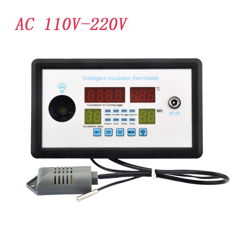 W9005 Egg Controller Incubator, Multifunction Automatic Temperature Humidity Control AC110-220V / DC 12V Thermostat Incubation