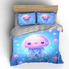 Cute Pink Jellyfish with Sparkles Bedding Set for Kids Luxury Gift 3pcs Digital Print Comforter Set Soft Comfortable Breathable