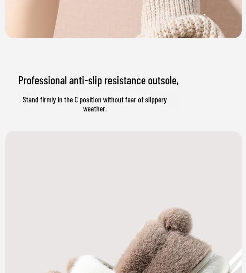Men's and Women's Winter 2024 Thick-Soled Plush Cotton Slippers - Furry, Cozy, Postpartum Warm Shoes