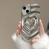 Retro Folds 3D Love Heart Case For For Iphone 13 11 12 14 1 16 17 Pro Max 17 Air  Soft Shockproof Cover Bumper