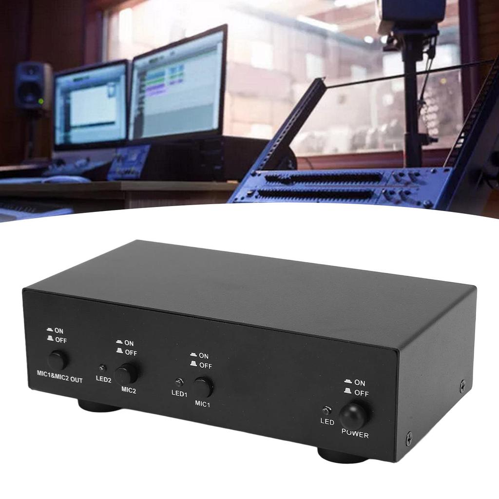 Phantom Power with XLR Cable and 3.5mm Sound Cable, Dual Microphone, 48V Power Supply for Condenser Microphones and Music Recording Equipment, High