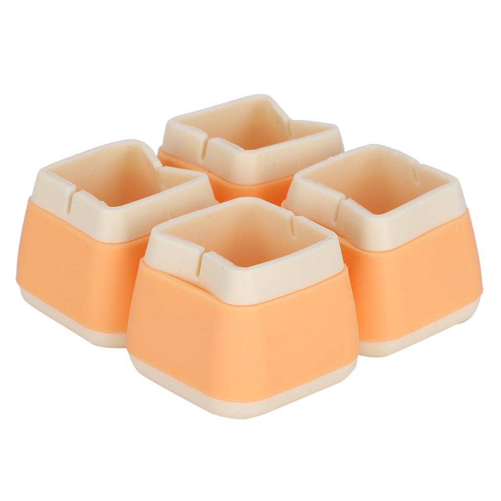 4 Peças Protetores de Silicone para Móveis 3,3x3,9x3,9cm Antiderrapantes Capas para Pés de Cadeira Mesa(laranja )