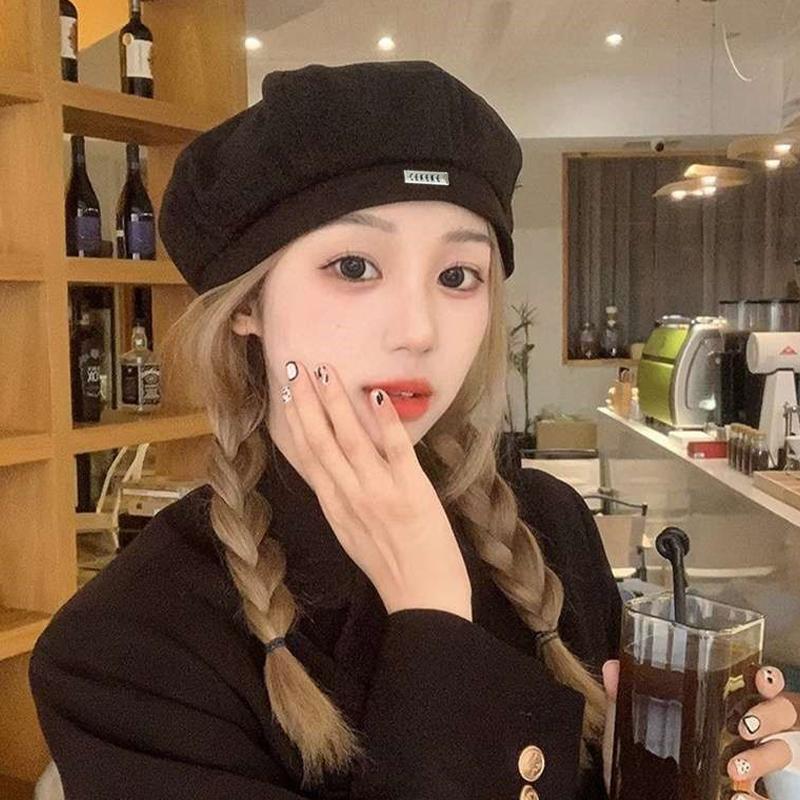 Beret Women Autumn And Winter Japanese Style Large Head Circumference Ins Network Celebrity Face Small Octagonal Painter Hat