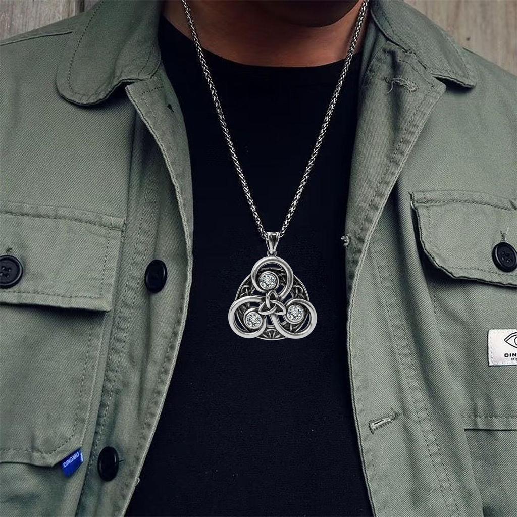 Xieweier Retro Celtic Knot Copper Unisex Yoga Necklace