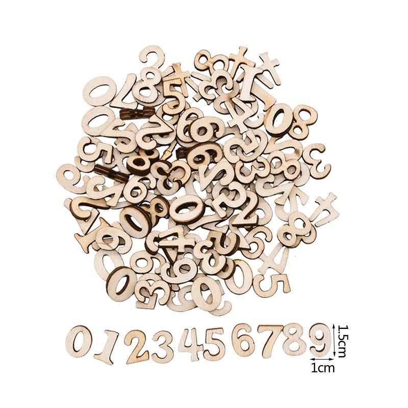 100Pcs Random Mixed Wooden Letters Alphabet English Number Digtal DIY Scrapbooking Arts Crafts Wedding Embellishments Decoration