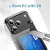 For iPhone 17 Pro Max Clear Phone Case with 2Pcs Screen Film WANLONFENG CK1 Series Card Holder Cover (Big Lens Hole)