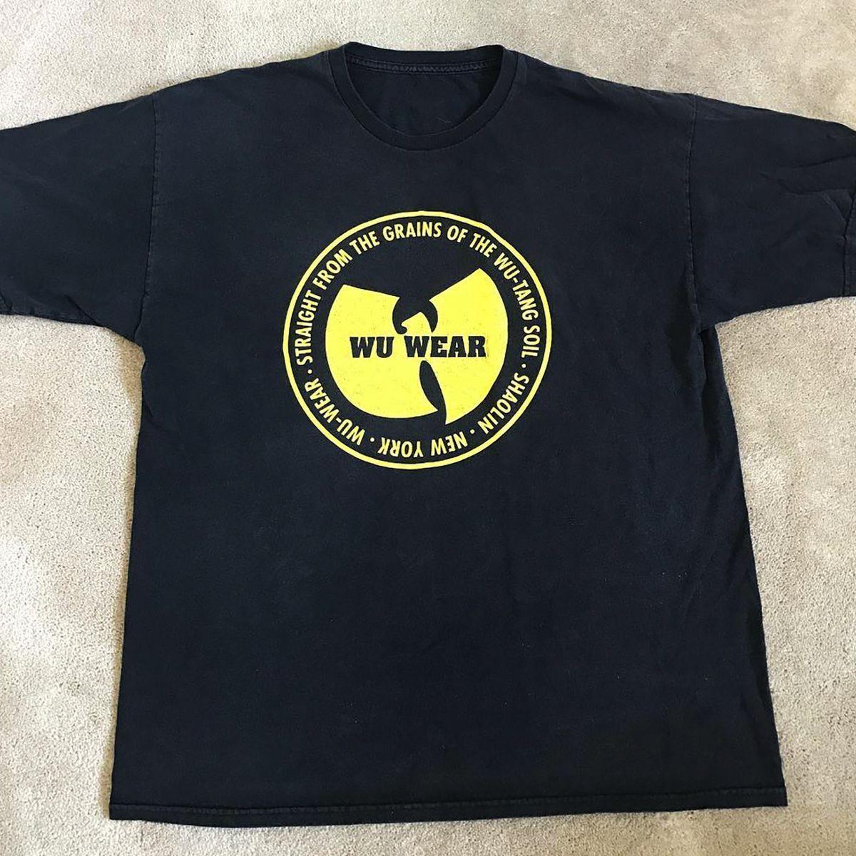 

American Retro T-shirt Wu-tang Rock Foreign West Coast Half-sleeve Hiphop Trendy Short-sleeved Men 4XL