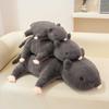 3 Sizes Lying Prone Mouse Plush Toys Cozy Fluffy Cartoon Mouse Throw Pillow Back Cushion Soothing Sleeping Companion Home Decor