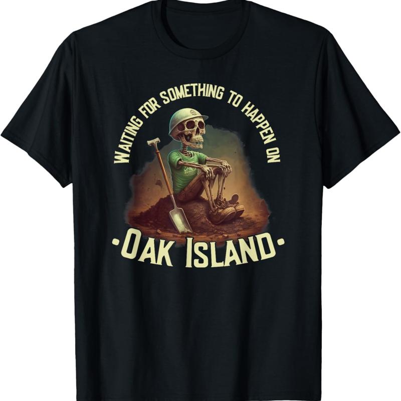 

Oak Island Treasure Hunting Skeleton Mystery T Shirt - Men s Summer Cotton Graphic Tee S разноцветный