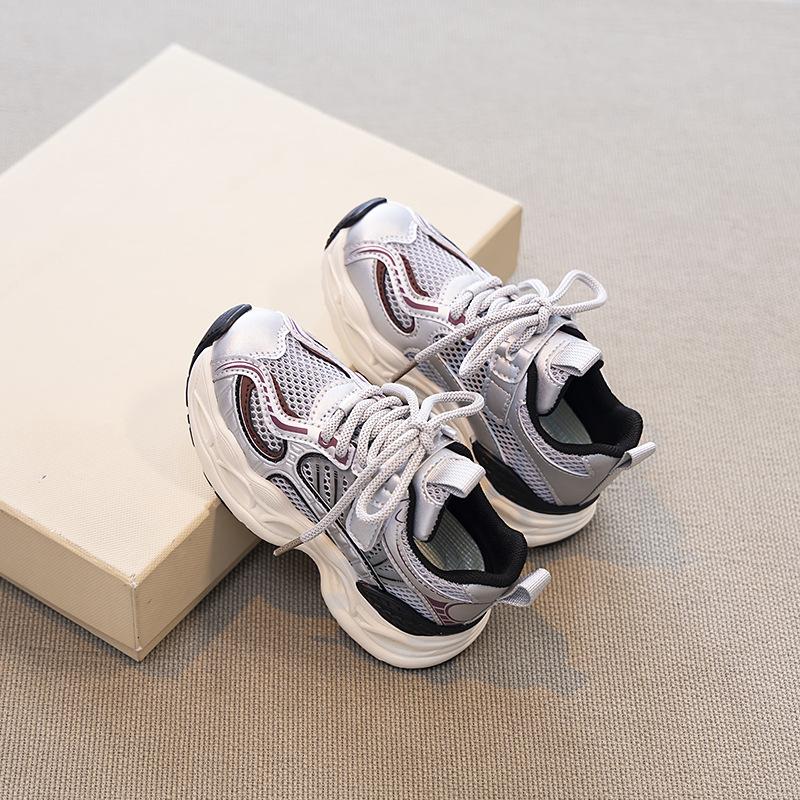 2025 Wear Girls' Sneakers Spring New Non-slip Soft-soled Children's Shoes Mesh Dad Shoes Boys' Shoes