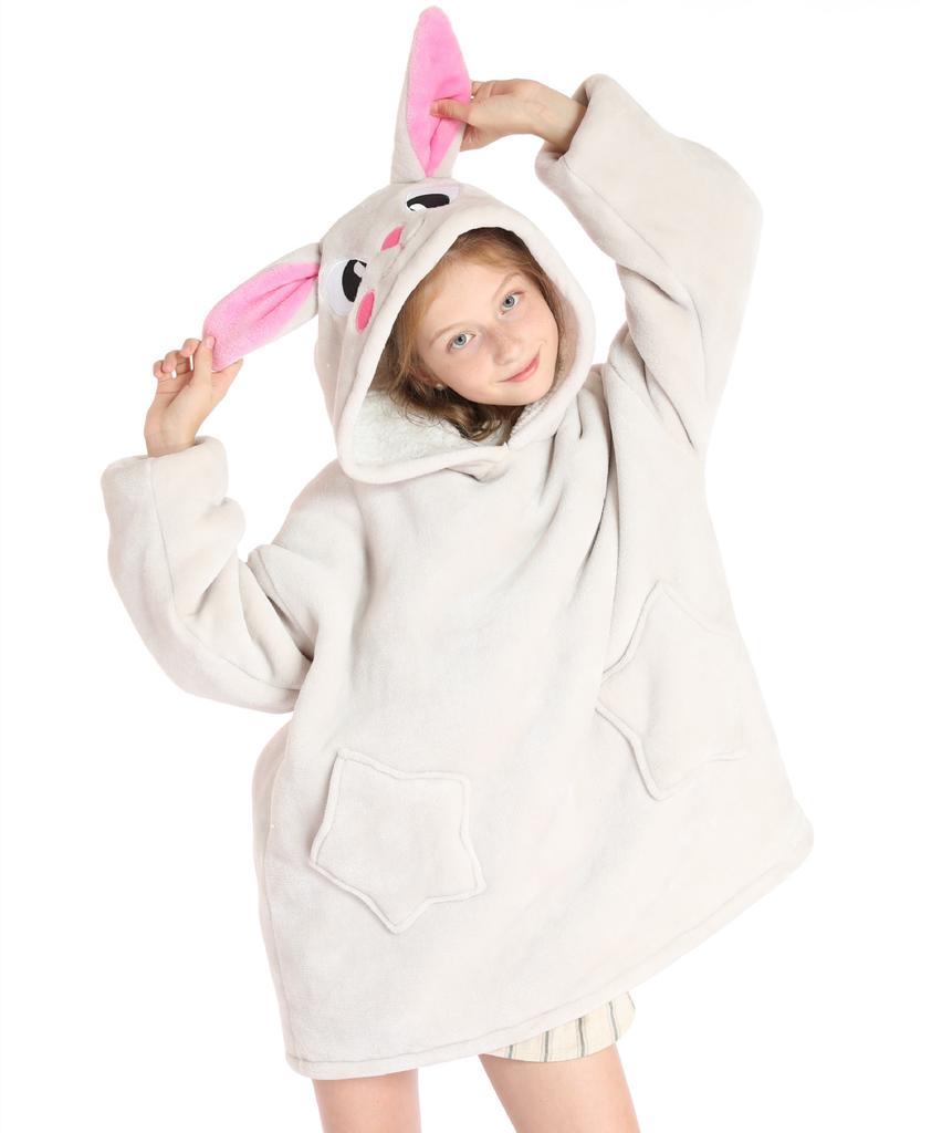 Autumn and Winter Sports and Leisure Warm TV Blanket Senior Children's Plush Comfortable Soft Bathrobe Warm Fluffy Robe