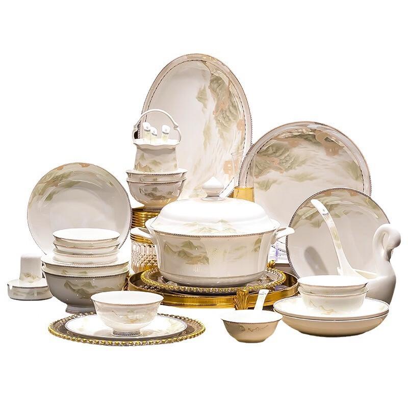 Qianzao Picturesque Landscape Ceramic Dinnerware Set