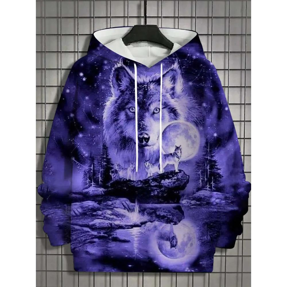 Men's Animal Print Versatile Comfort Hoodie Fashion Hoodies Sweatshirts Men’s