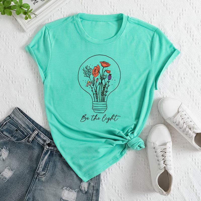 

Летний женский модный повседневный свободный топ из хлопка с короткими рукавами и круглым вырезом 3XL