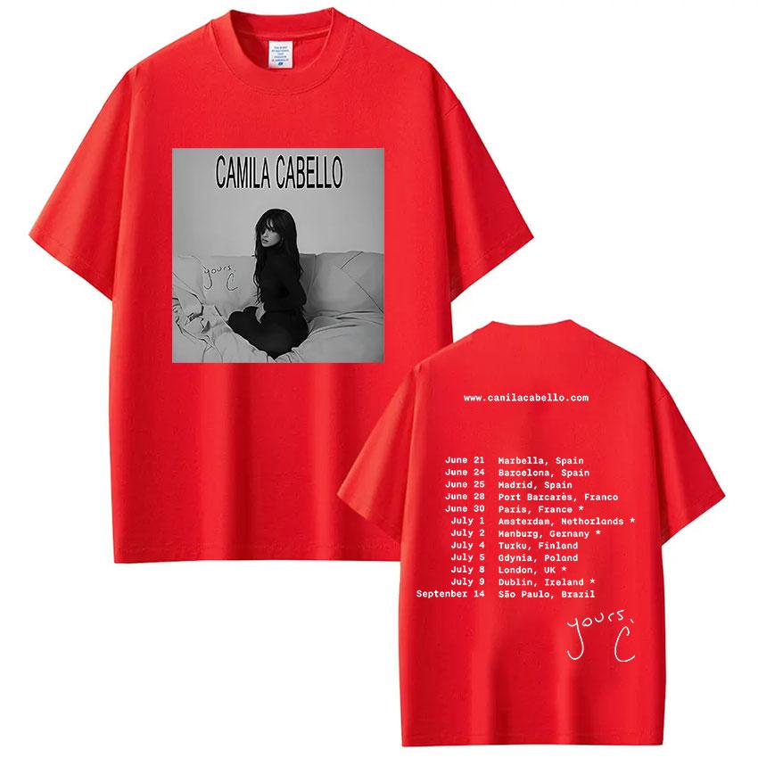 Camila Cabello Yours.C Tour 2025 T Shirt Unisex Women Summer Aesthetic Fashion T-shirt Tops 100% Cotton Oversized Tshirt Streetwear S