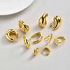 Simple Hollow U-Shaped Earrings for Women Stainless Steel Infinity Earrings 18k Gold Plated Daily Jewelry Gift