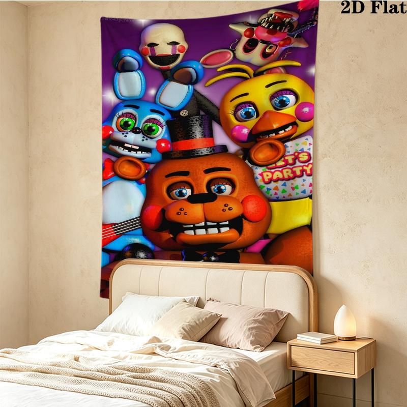Horror Night Bears Wall Tapestry Aesthetic Wall Hanging Printed Fabric Blanket Decorative Tapestries for Bedroom Living Room Home Decor