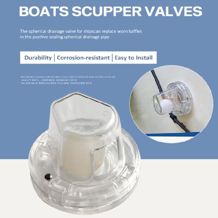 Replacement Bailing Scuppers Fits Over 1-1/8in Tubes Marine Valves Ball Drain Plug Boat Self Bailing Ball Scupper Valves