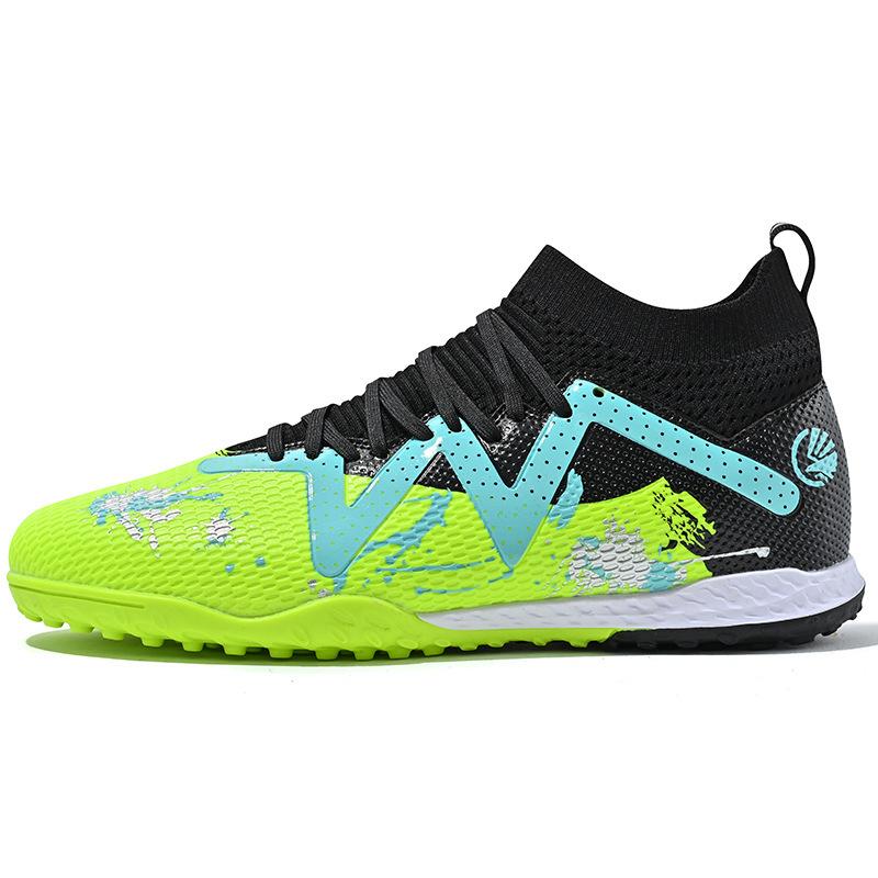 Football Shoes Men's and Women's High Top Shredded Nails Youth Sports TF Training Football Shoes