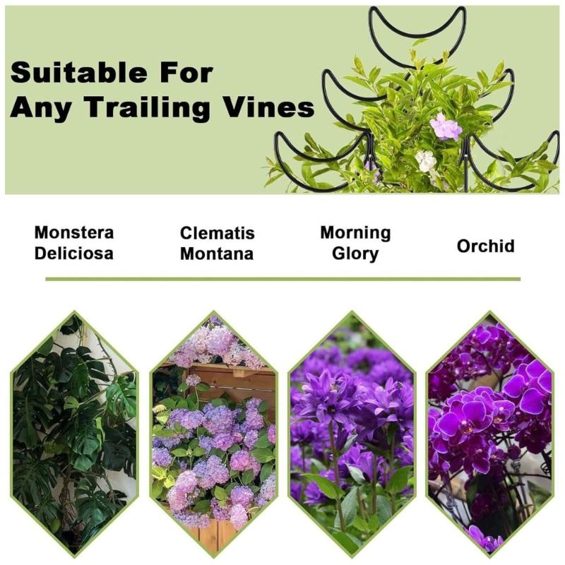 Metal Garden Stake Trellis for Potted Plant Garden Trellis for Climbing Plant Stackable Plant Trellis Indoor Outdoor