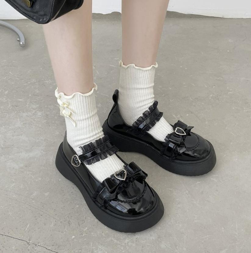 Fashion Ladies Mary Jane Shoes Japanese Retro British Student Uniform Round Toe Thick Sole High Heel Women's Cosplay Single Lolita Shoes
