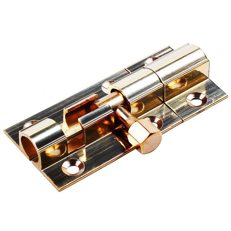 ABUL-10Pcs 1.5-Inch Long Brass Door Latch Sliding Lock Barrel Bolt Gold