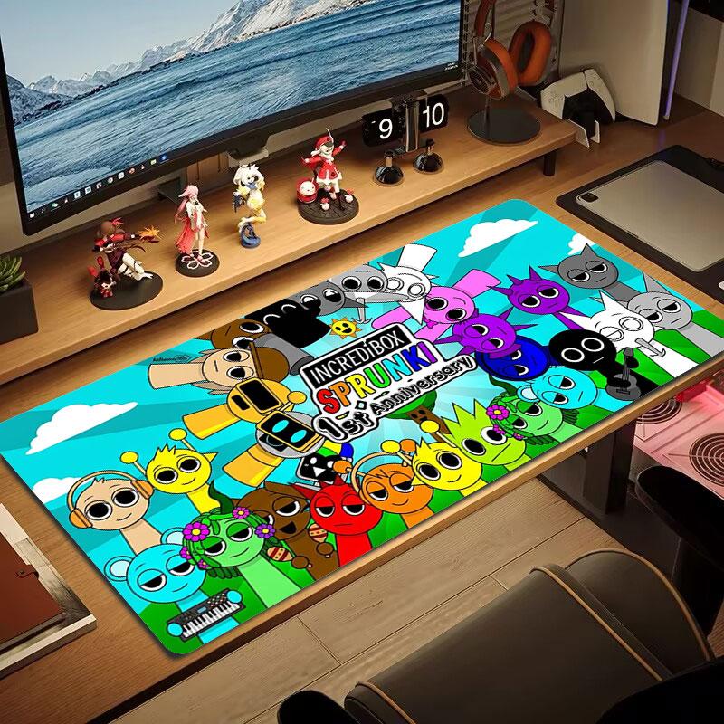 Sprunki Large Size Mouse Pad Large Gaming Table Cushion Non-slip Laptop Tablet Big Mousepad XXL Mat Mini PC Playmat With Lock Edge