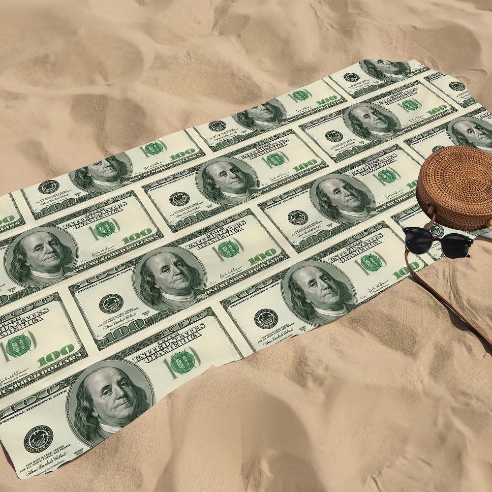 Euro Dollar B-Benjamin Franklin Art Towel Beach Towel Oversized Quick Dry Towel Absorbent Soft Swim BeachTowels for Men Women