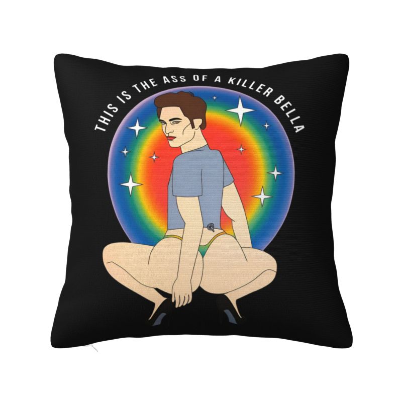 Funny Edward Cullen Meme Cushion Cover xcm Polyester Robert Pattinson Pillow Case for Sofa Square Pillowcase Decoration