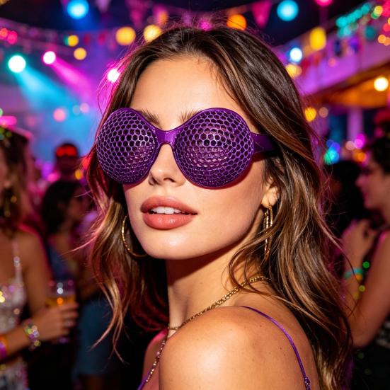 Nostalgie 3D Printed Insect Compound Eye Glasses, Adjustment Help Training Focus Fun Eyeglasses for Teens Adults Halloween Party Cosplay Novelty
