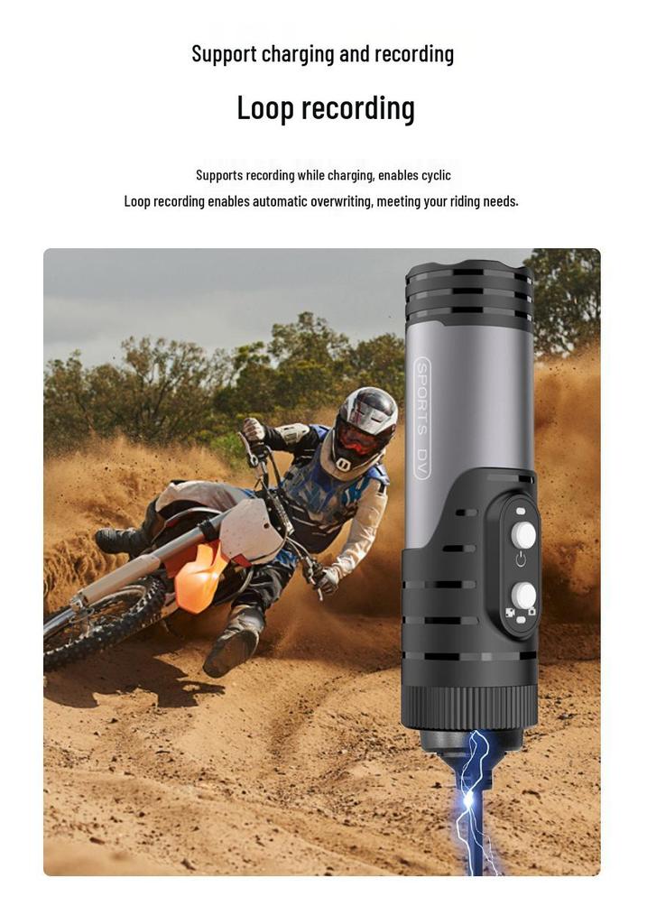 4K Waterproof Sports Helmet Camera with WIFI and Side Charging for Motorcycle Dashcam Use