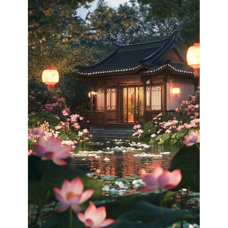 

CHENISTORY Painting By Numbers Kits Courtyard Scenery Acrylic Paint Handpainted Paint Wall Art Home Decors Personalized Gift 20x30cm no frame