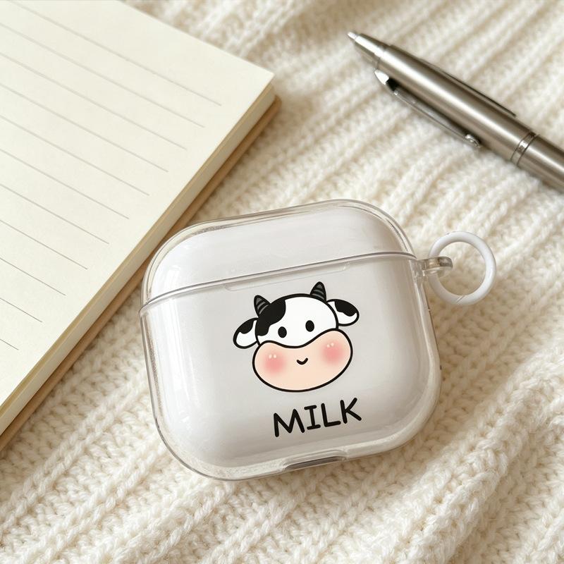 Cute simple cow for apple AirPods 1 /1/1 generation protective case cover pro bluetooth headset soft case