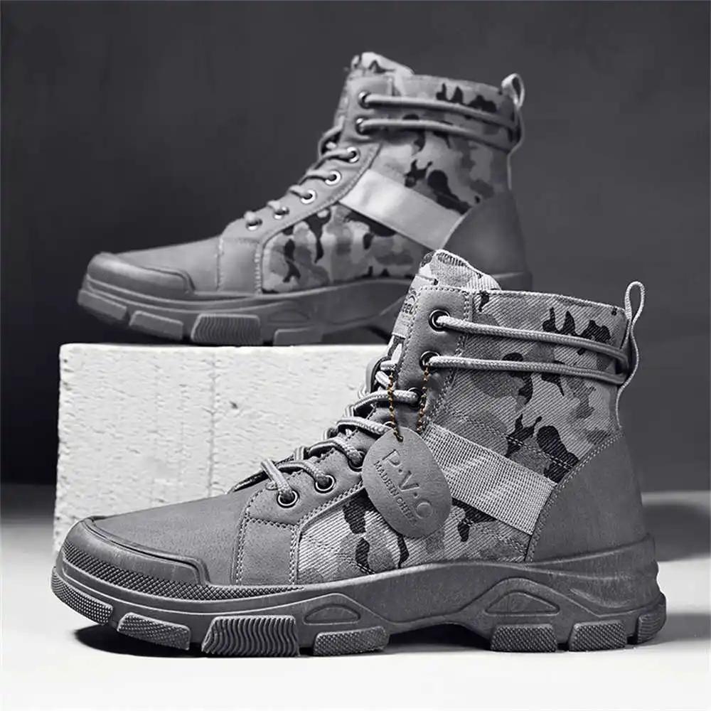 Rubber Sole Mid Calf Shose Brown Boots Mens High Top Men's Shoes Sneakers Sport Sapatos Zapato Sports Health Releases