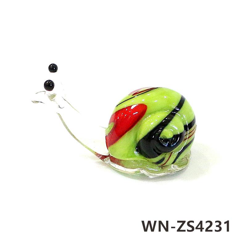 Colorful Cute Snail Miniature Figurine Glass Ornament Creative Easter Animal Mollusc Tiny Statue Home Desktop Fairy Garden Decor