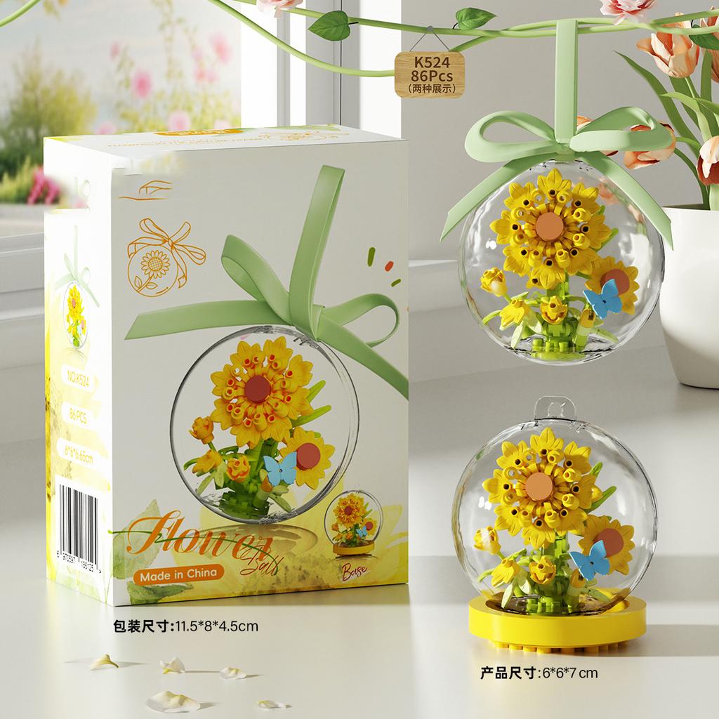 Romantic Rose Flower Moc Building Block Moc Bricks Sets for Adults Girl Micro Construction Set Flower Model Assembling Toy Gifts