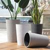 Large Capacity Planter for Tall Plants Round Flower Pot with Drainage Holes, 17 Inch Stone-Look Durable Weather Resistant Decorative Container
