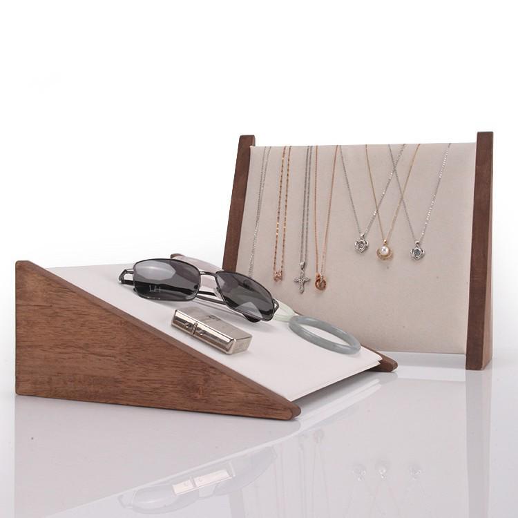 Black Walnut Solid Wood Necklace and Bracelet Display Stand for Jewelry Store Window