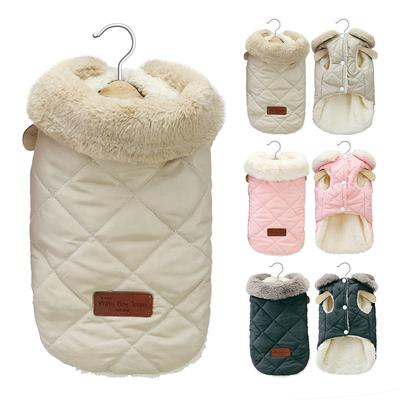 Vestiti caldi per cani e gatti Chihuahua Collare invernale in pelliccia per cani di piccola taglia Cappotto per cuccioli Giacca per animali domestici in cotone spesso Abiti per cani di piccola taglia Carlino
