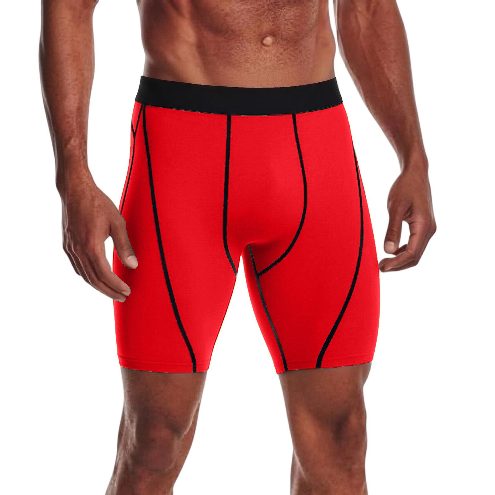 Men s Quick Dry Sports Shorts Lightweight Breathable Compression Shorts for Running Cycling Swimming with Contrast Stitching L