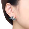 S925 Sterling Silver Blue Green Butterfly Insects Earrings Hoop Earrings Women Jewelry Original Trendy Anniversary Gift
