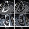Car Real Carbon Fiber Texture Gear Shift Panel Frame Gear Knob Cover Head Trim For BMW F30 F10 F15 F07 F20 F21 F34 F35 3GT 5GT