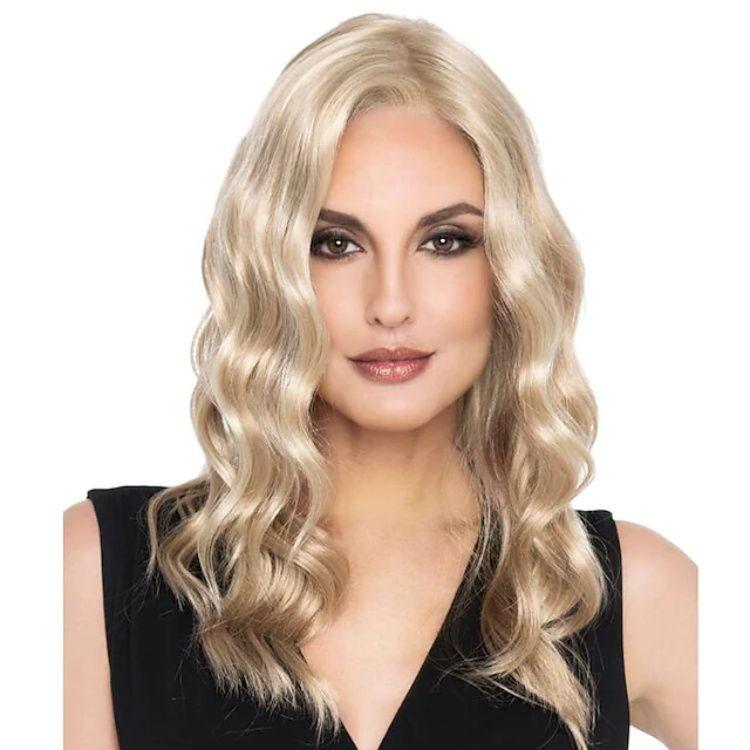 Fashionable Golden Long Curly Hairpiece for Ladies YN525