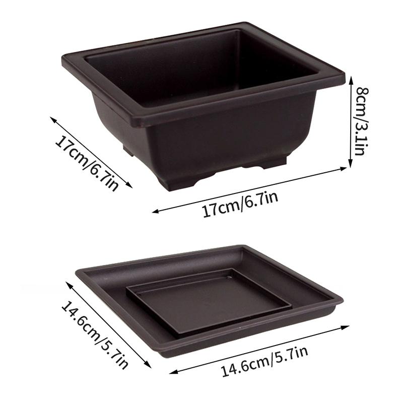 Rectangular Flowerpots Imitation Purple Clay Plants Pot Outdoor Garden Landscape Bonsai Pots For Plant Macetas Para Plantas