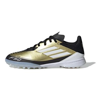 Messi Adizero F50 League TF K Triunfo Dorado Kids Sneakers Gold Gold-Metallic Cloud-White IG9277