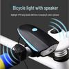 USB Rechargeable Bicycle Light with Horn - Strong Front Light for Night Riding (Model 7588)