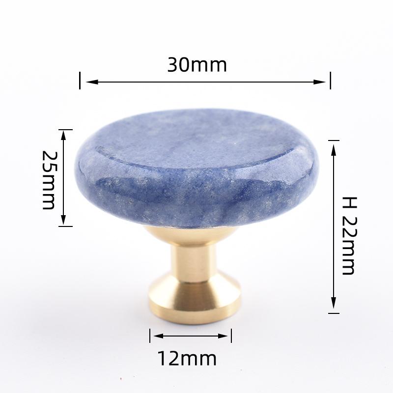 30×20mmSmall Oval Furniture Handle Brass Jewelry Box Drawer Door Knob Cupboard Dressing Cabinet Pulls Crystal Agate Stone Handle