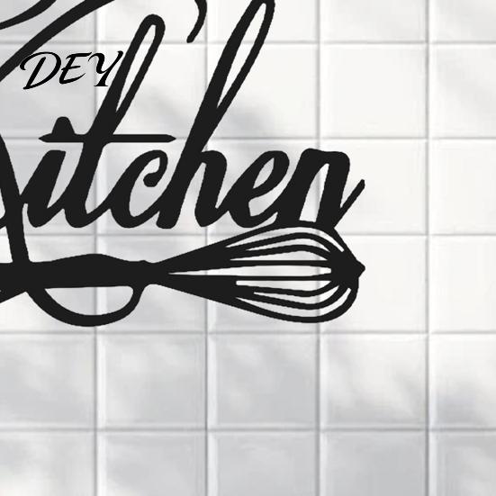 Waterproof Vinyl Wall Stickers Minimalist Kitchen Stickers, PVC Decals with Handwritten Chef Hat Tile And Egg Beater Design, Modern Removable for Home