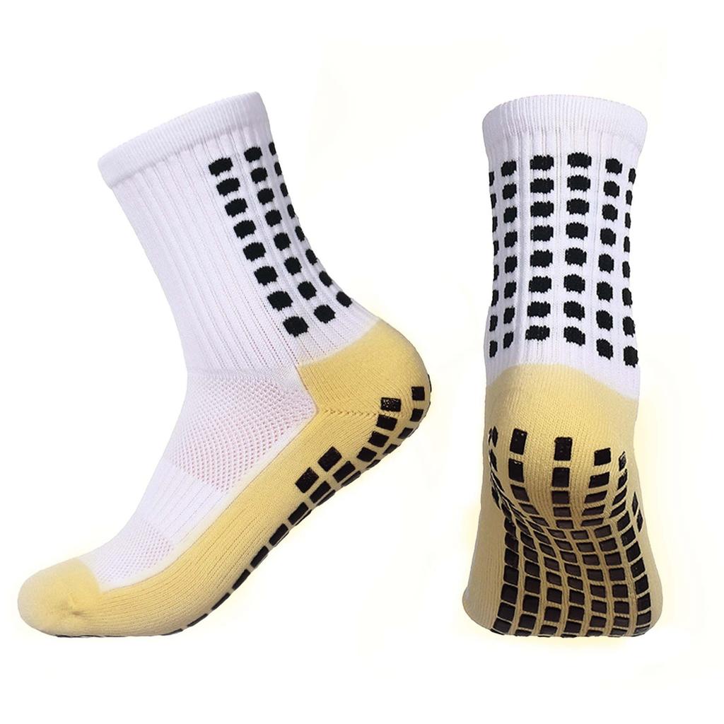 Anti-Slip & Anti-Friction Mid-Calf Sports Socks for Men & Women - Polyester Cotton Breathable Football Socks