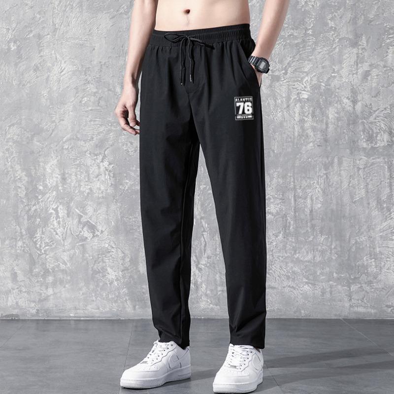 Straight trousers men's summer thin new loose large size sports casual pants